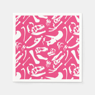 Dinosaur Bones (Pink) Napkins