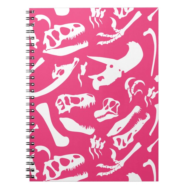 Dinosaur Bones (Pink) Notebook (Front)