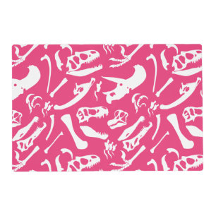 Dinosaur Bones (Pink) Placemat
