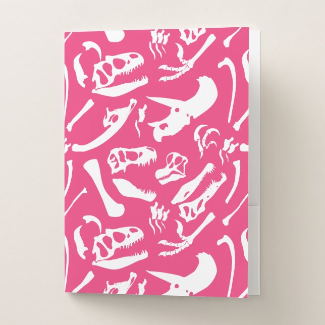 Dinosaur Bones (Pink) Pocket Folder (Front)