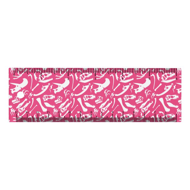 Dinosaur Bones (Pink) Ruler (Front)