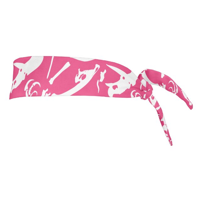 Dinosaur Bones (Pink) Tie Headband (Rotate 90)