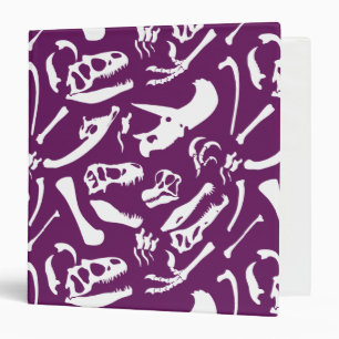 Dinosaur Bones (Purple) 3 Ring Binder