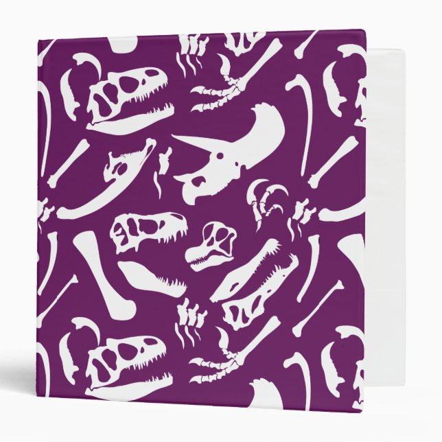 Dinosaur Bones (Purple) 3 Ring Binder (Front/Inside)