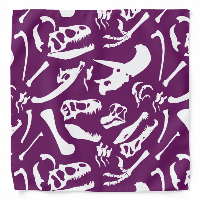 Dinosaur Bones (Purple) Bandana (Front)