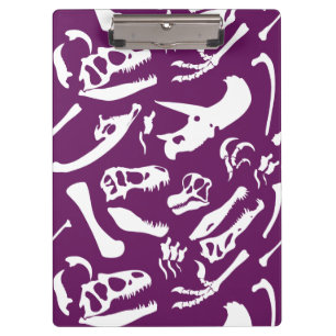 Dinosaur Bones (Purple) Clipboard