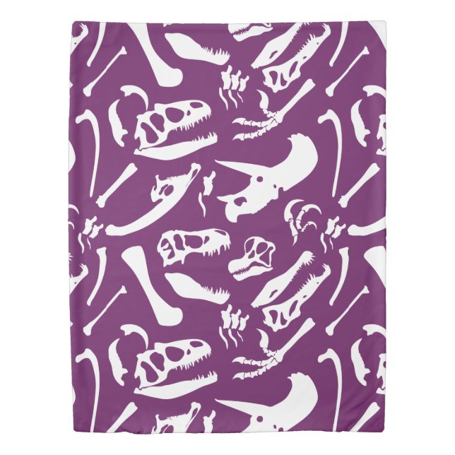 Dinosaur Bones (Purple) Duvet Cover (Front)