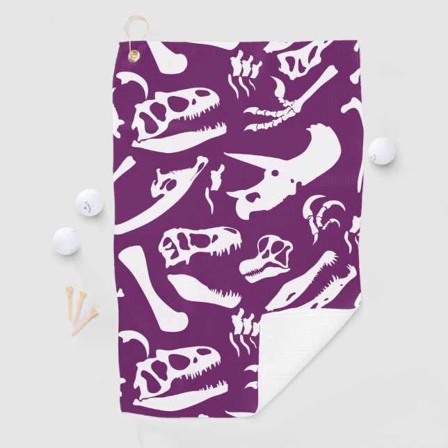 Dinosaur Bones (Purple) Golf Towel (InSitu)