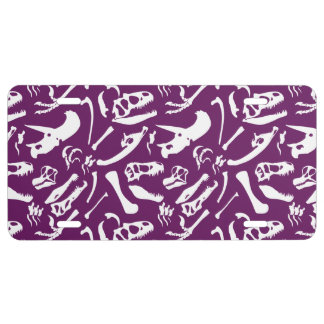 Dinosaur Bones (Purple) License Plate