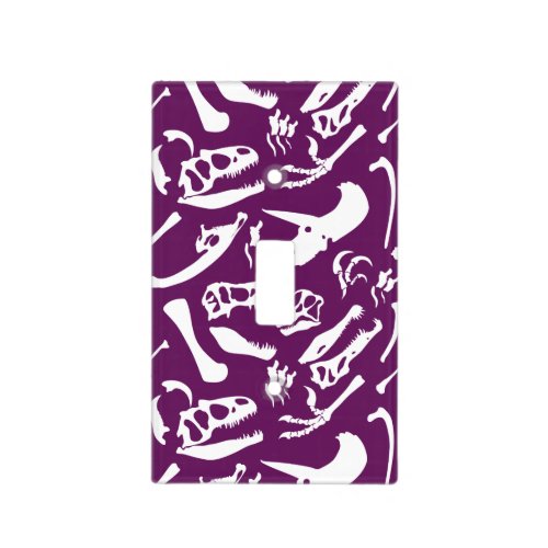 Dinosaur Bones Purple Light Switch Cover