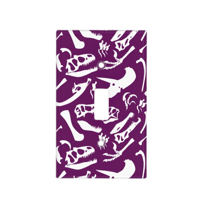 Dinosaur Bones (Purple) Light Switch Cover (Front)