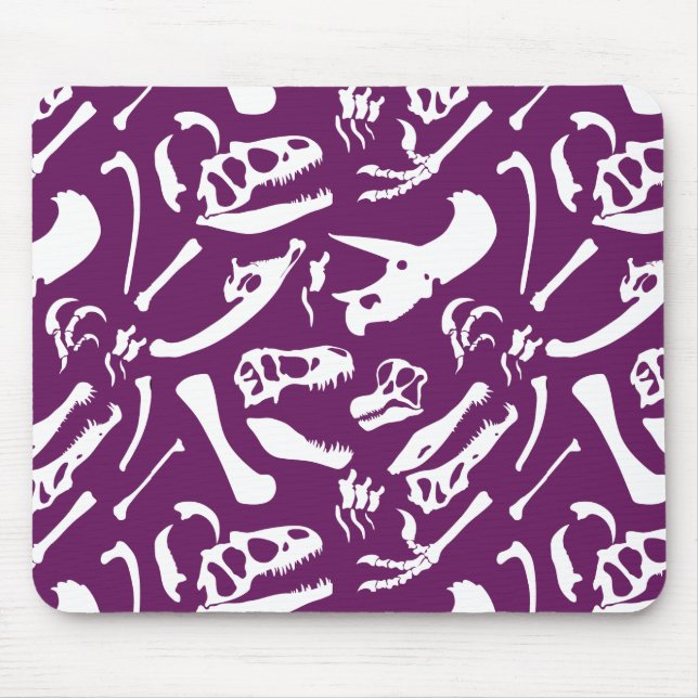 Dinosaur Bones (Purple) Mouse Pad (Front)