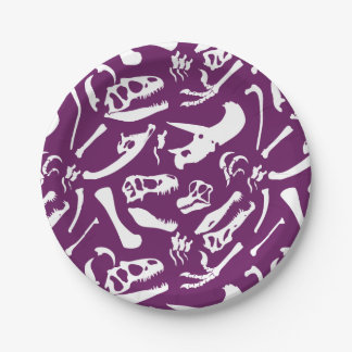 Dinosaur Bones (Purple) Paper Plates