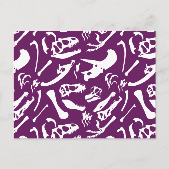 Dinosaur Bones (Purple) Postcard (Front)