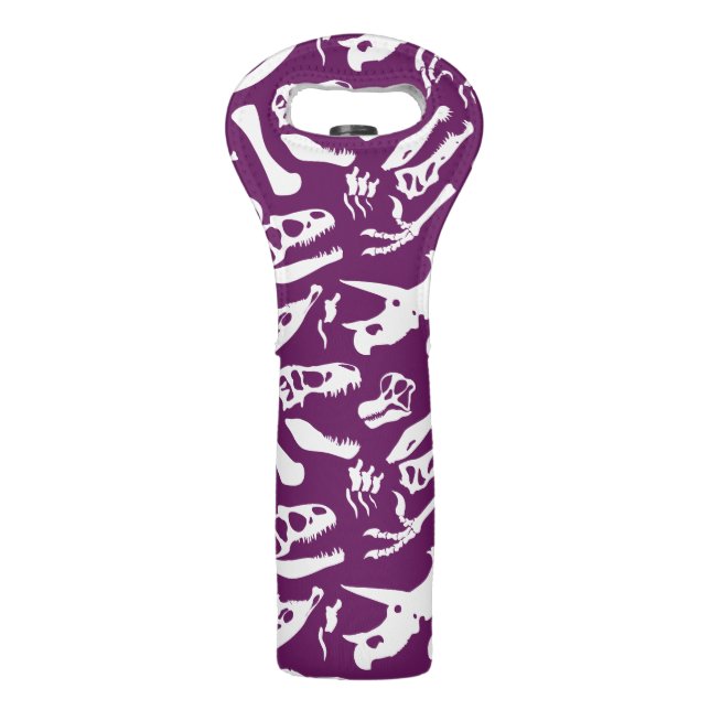 Dinosaur Bones (Purple) Wine Bag (Front)