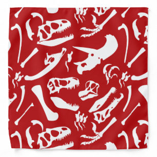Dinosaur Bones (Red) Bandana