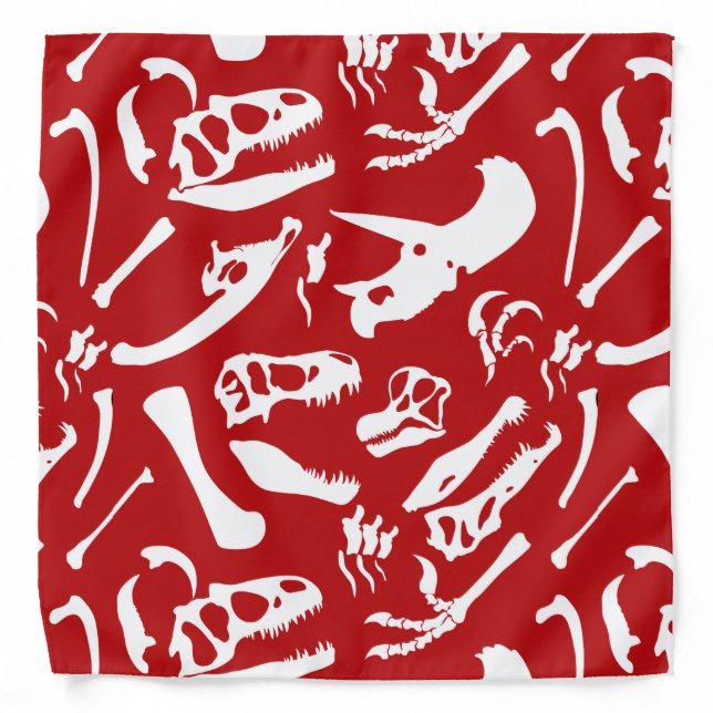 Dinosaur Bones (Red) Bandana (Front)