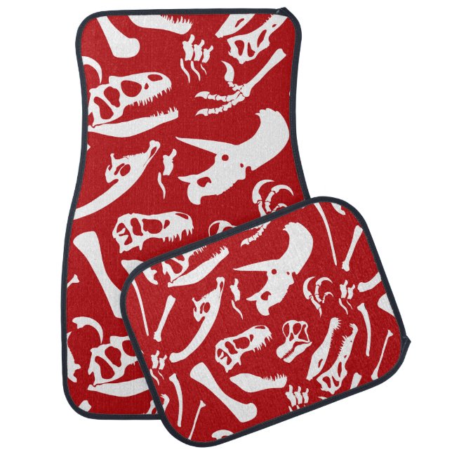 Dinosaur Bones (Red) Car Floor Mat (Set)
