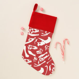 Dinosaur Bones (Red) Christmas Stocking
