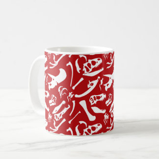 Dinosaur Bones (Red) Coffee Mug