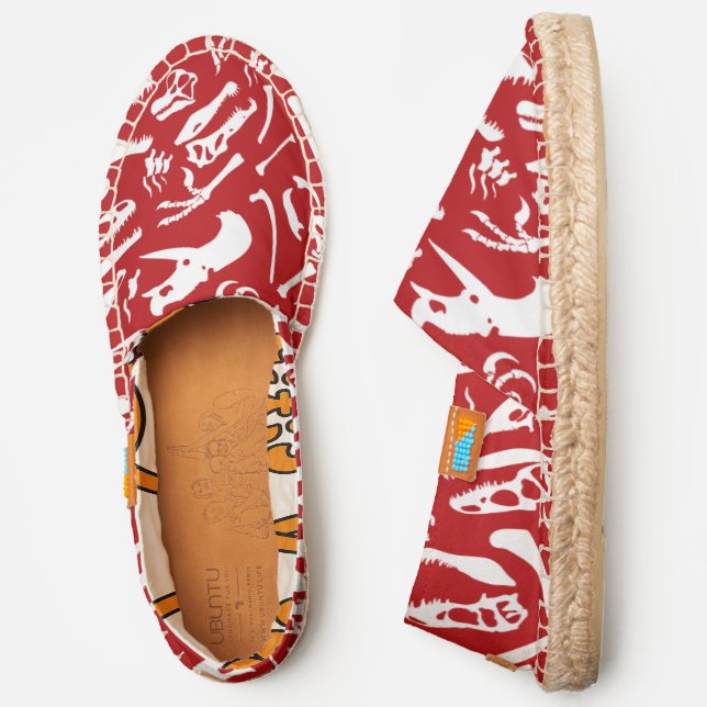 Dinosaur Bones (Red) Espadrilles (Side)