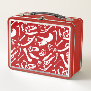 Dinosaur Bones (Red) Metal Lunch Box