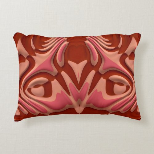  DINOSAUR BONES  Red Orange Fractal Design   Accent Pillow