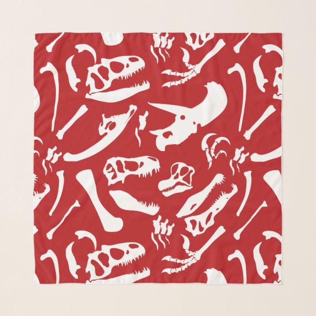 Dinosaur Bones (Red) Scarf (Front)