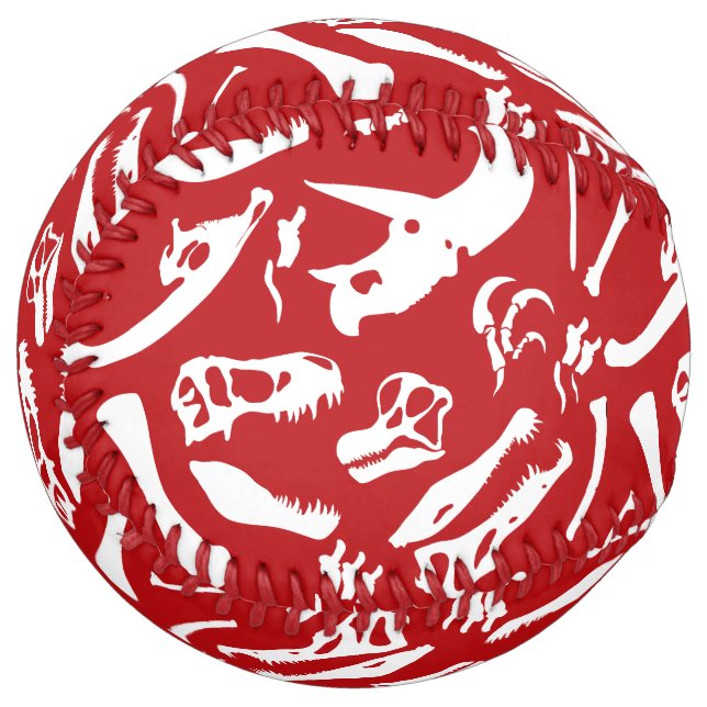 Dinosaur Bones (Red) Softball (Front Left)