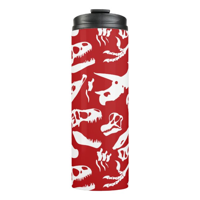 Dinosaur Bones (Red) Thermal Tumbler (Front)