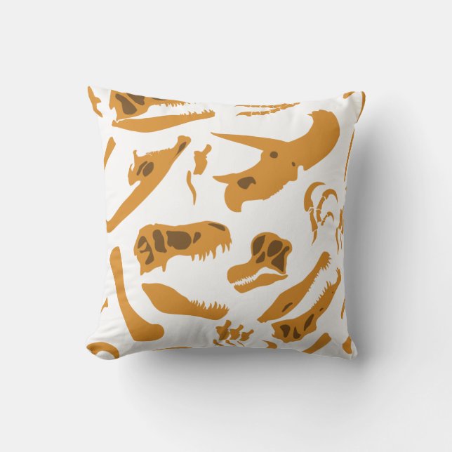 Dinosaur Bones Throw Pillow (Front)