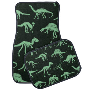 Dinosaur Bones Vintage Silhouette Illustration. Car Floor Mat