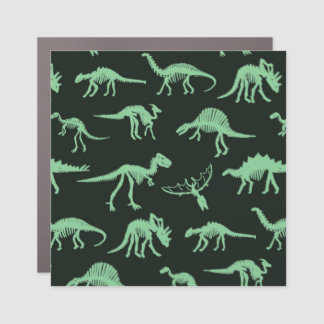 Dinosaur Bones Vintage Silhouette Illustration. Car Magnet