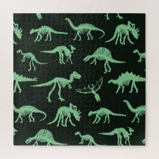 Dinosaur Bones Vintage Silhouette Illustration. Jigsaw Puzzle