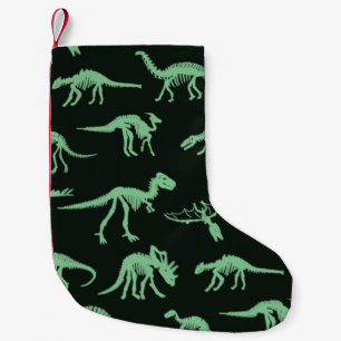 Dinosaur Bones Vintage Silhouette Illustration. Small Christmas Stocking