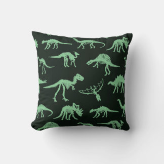 Dinosaur Bones Vintage Silhouette Illustration. Throw Pillow