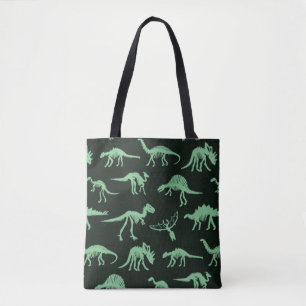 Dinosaur Bones Vintage Silhouette Illustration. Tote Bag