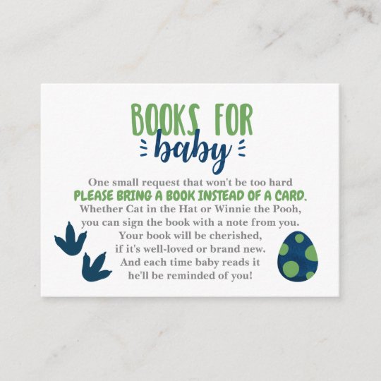 Dinosaur Books for Baby Invitation Insert