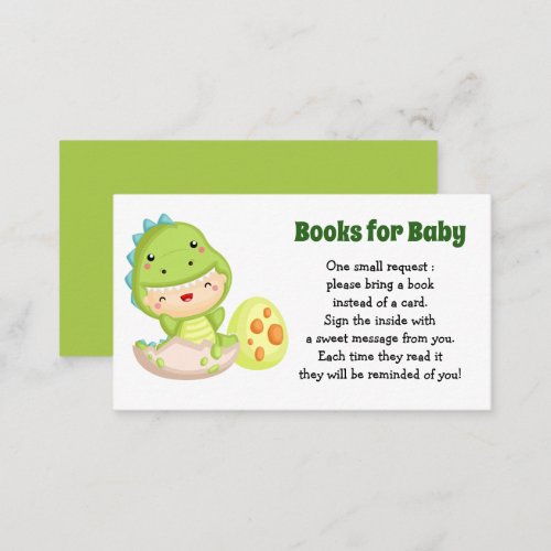 Dinosaur Books for Baby Request Cute Enclosure Card