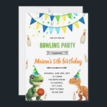 Dinosaur Bowling birthday invitation<br><div class="desc">Dinosaur Bowling birthday invitation</div>