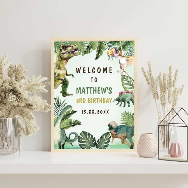 Dinosaur Boy 3rd Birthday Party Foam Board (Creator Uploaded)