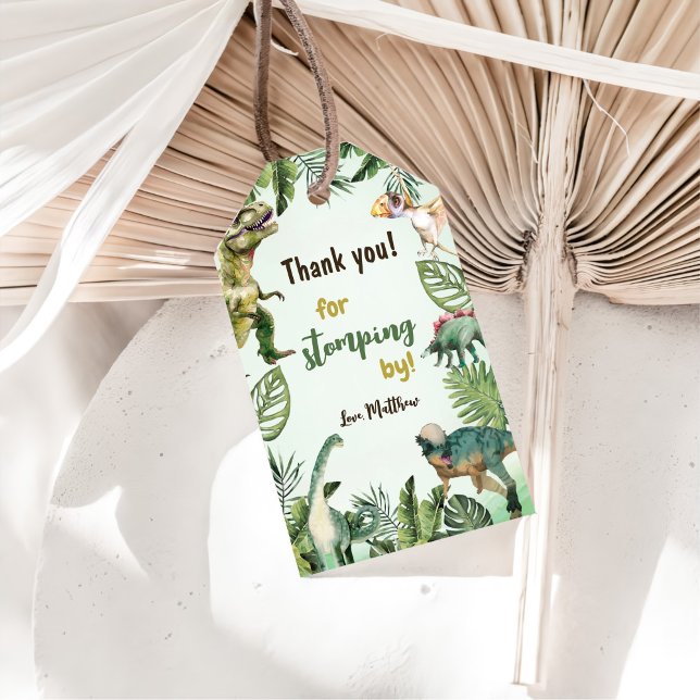 Dinosaur Boy 3rd Birthday Party Gift Tags (Creator Uploaded)