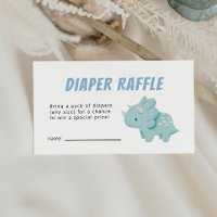 Dinosaur Boy Baby Shower Diaper Raffle Ticket 