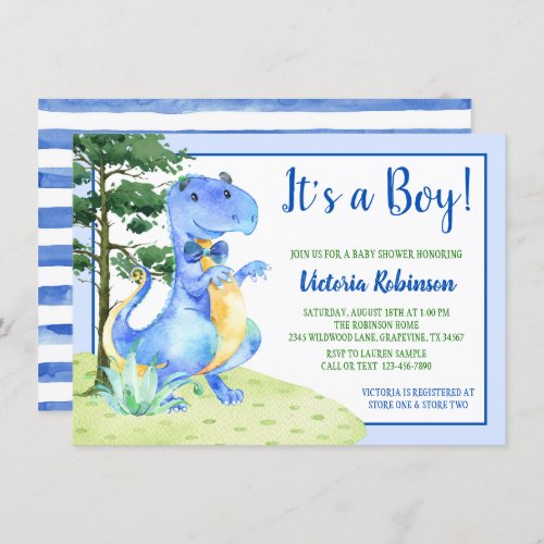 Dinosaur Boy Baby Shower Invitation