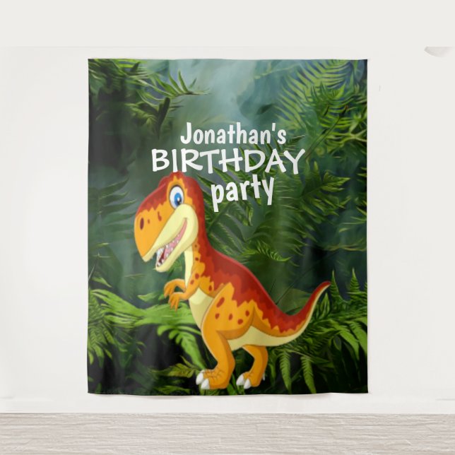 Dinosaur Boy BIRTHDAY  Backdrop (Front)