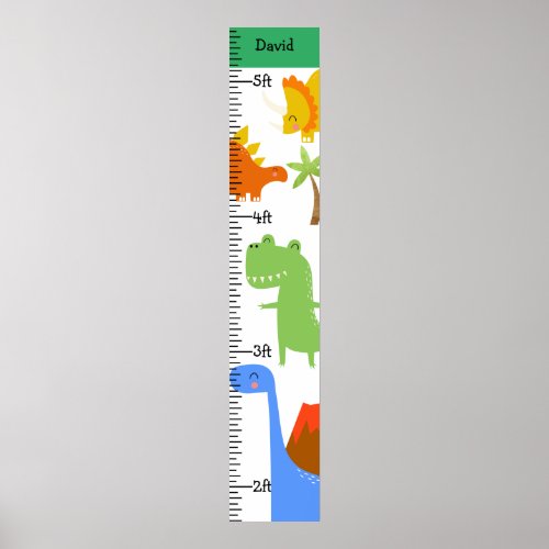 Dinosaur Boy Dino Growth Chart Personalized