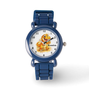 Dinosaur Boy Modern Trex Custom Name For Kids Watch