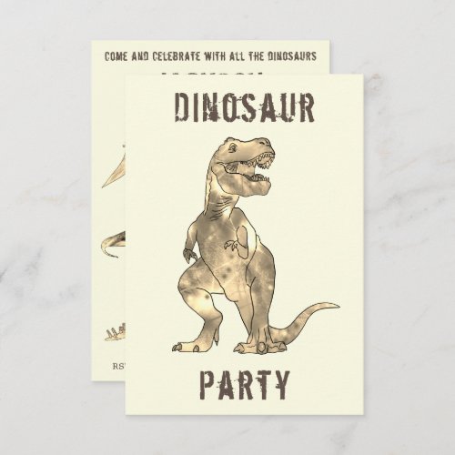 Dinosaur Boys 8th Birthday Party T Rex Roar Teal Invitation