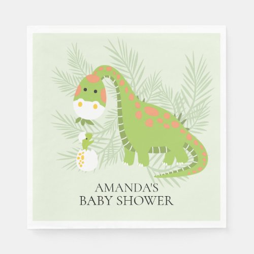Dinosaur Boys Baby Shower Paper Napkins