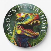 Dinosaur Boys Birthday Paper Plates
